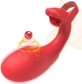 Vibrador de dedo con forma de rosa para lamer el clítoris y el punto G.